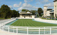 The new parade ring at Chantilly equipped with duralock fencing and rails